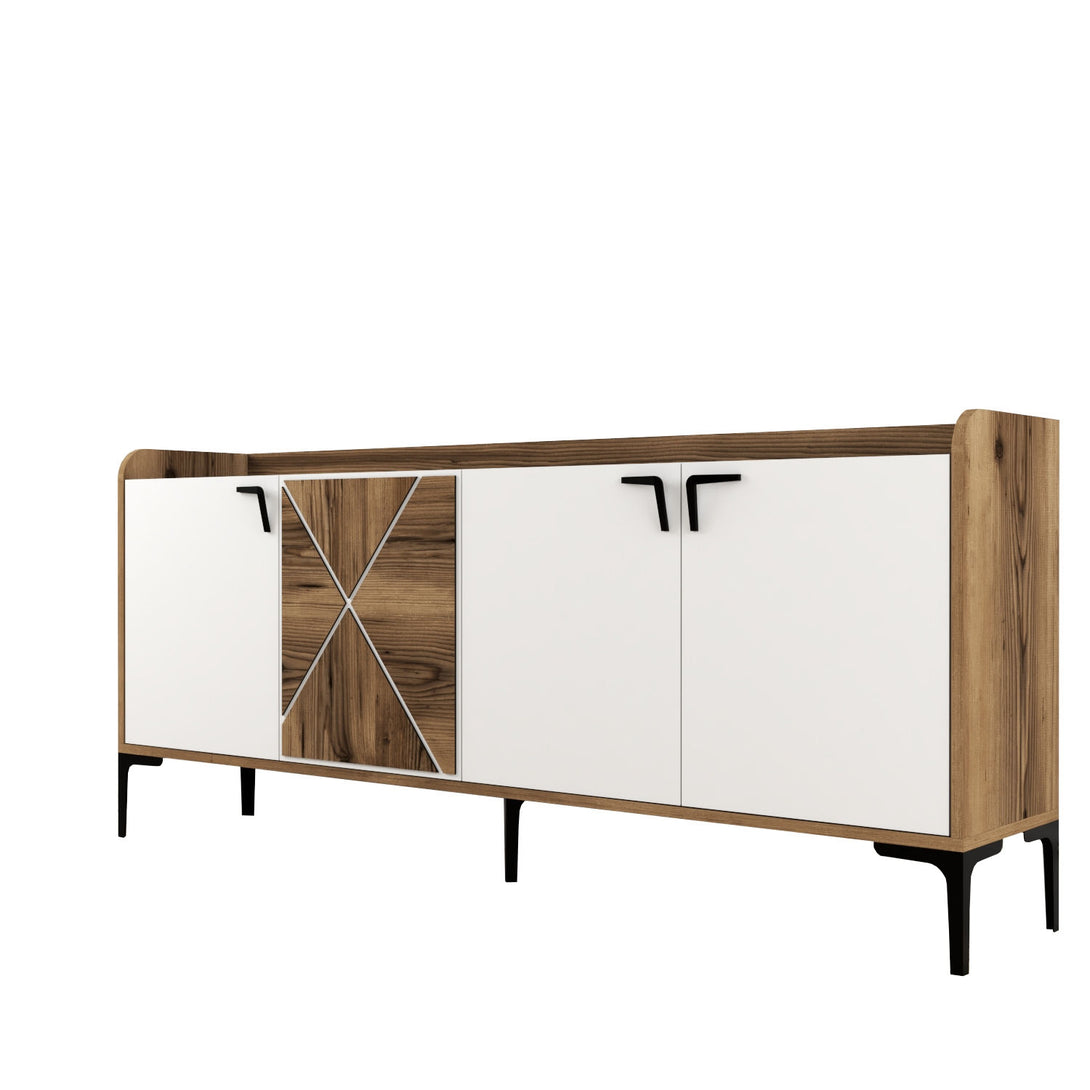 Konzolni stol Venedik - Walnut, White-Vasdom.hr