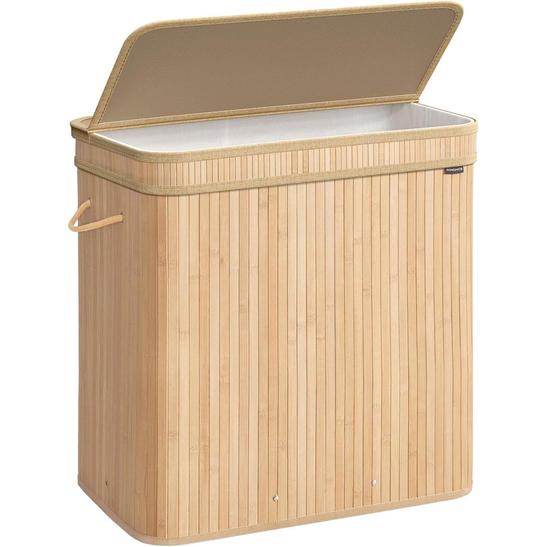 Košara za rublje od bambusa, 41,5 x 62,5 x 61 cm, 150 l, prirodno bež boje | SONGMICS-Vasdom.hr