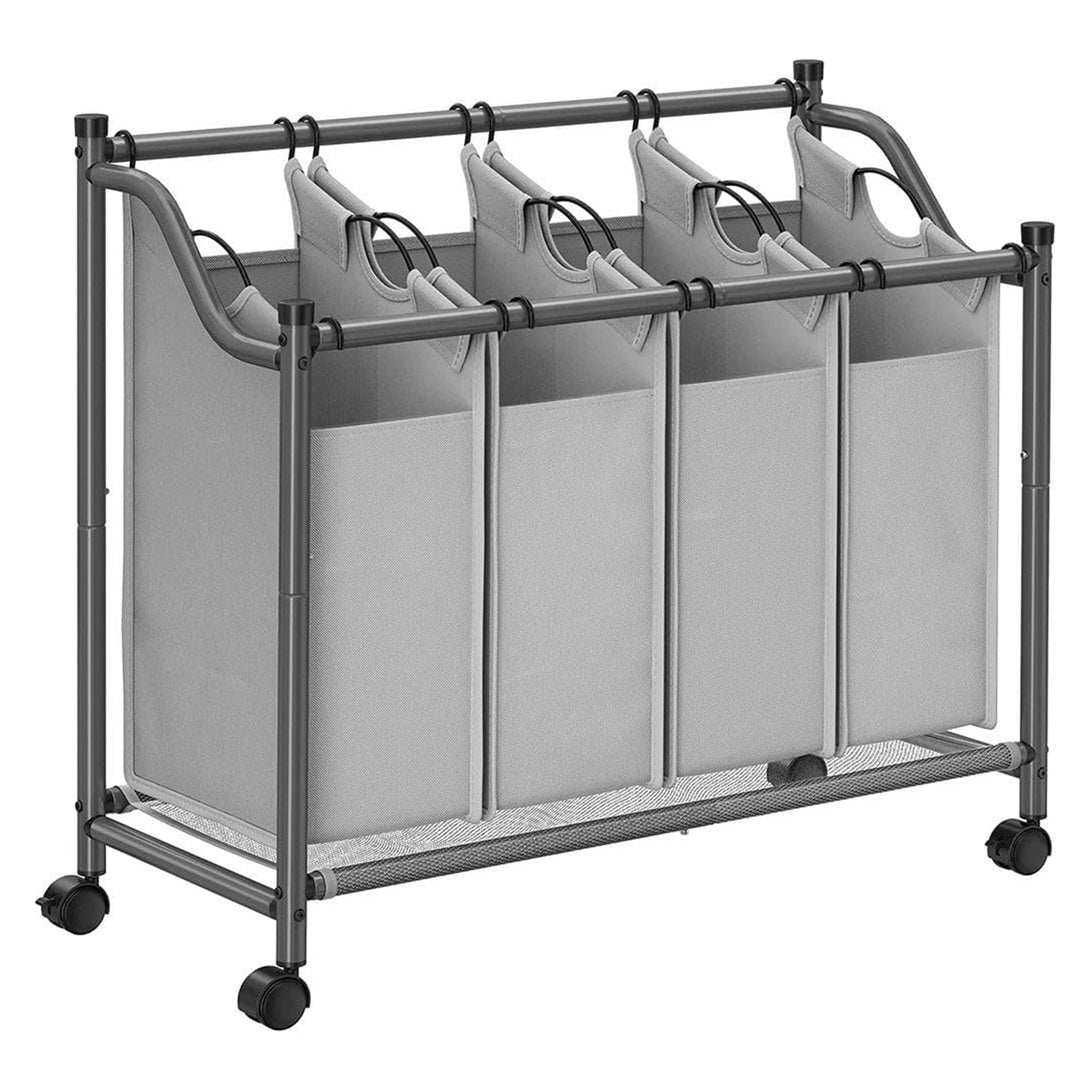 Košara za rublje s kotačima, 4 vreće koje se mogu izvaditi, 4 x 35L, siva | SONGMICS-Vasdom.hr
