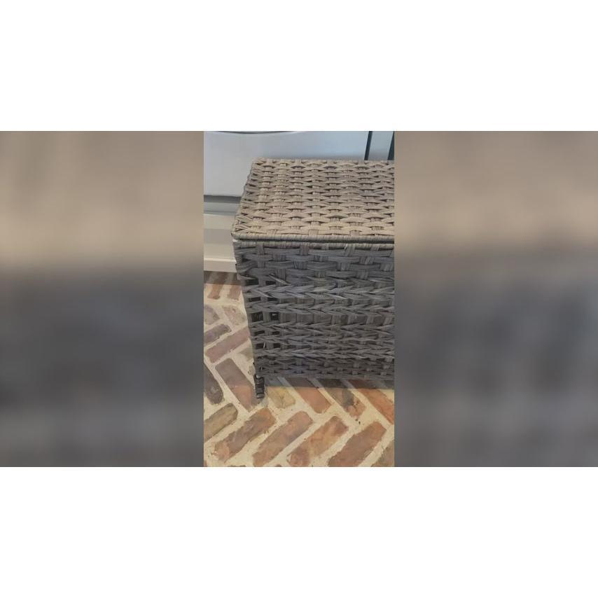 Košara za rublje, stalak za rublje u stilu ratana 66 x 60,5 x 35 cm, siva | SONGMICS-Vasdom.hr
