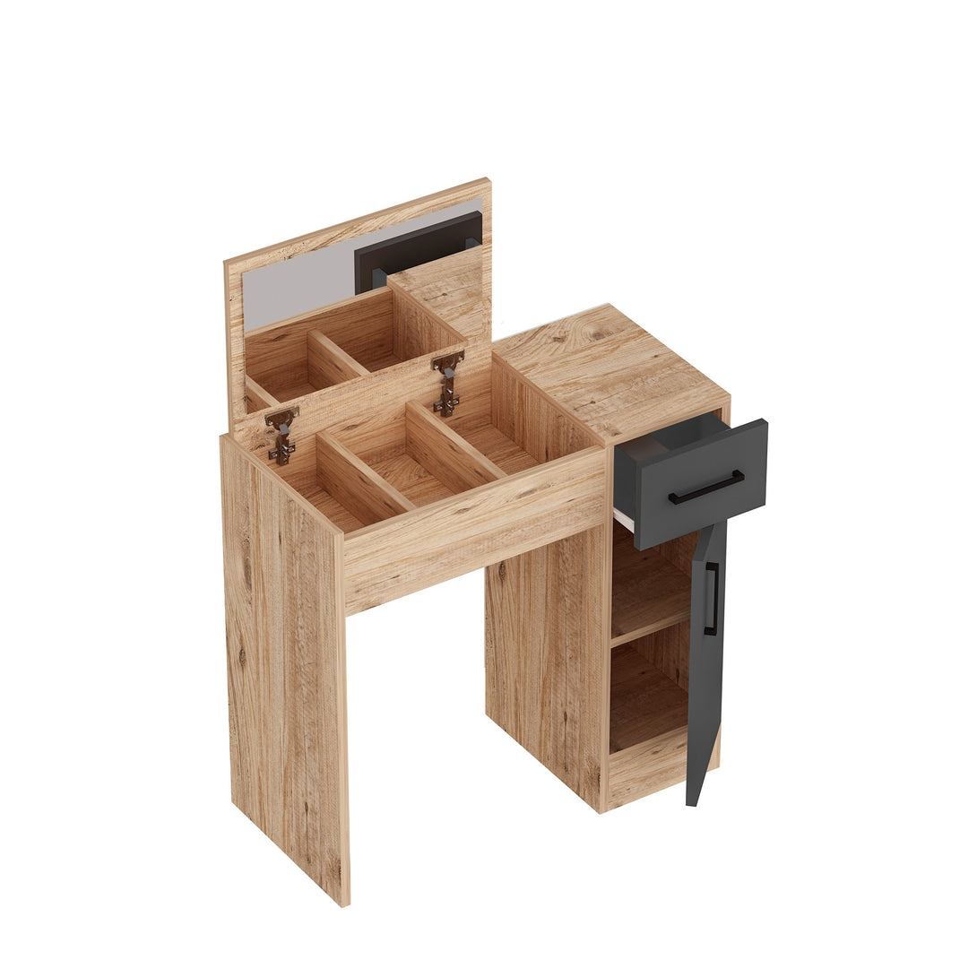 Kozmetički stolić Inci - Atlantic Pine, Anthracite-Vasdom.hr