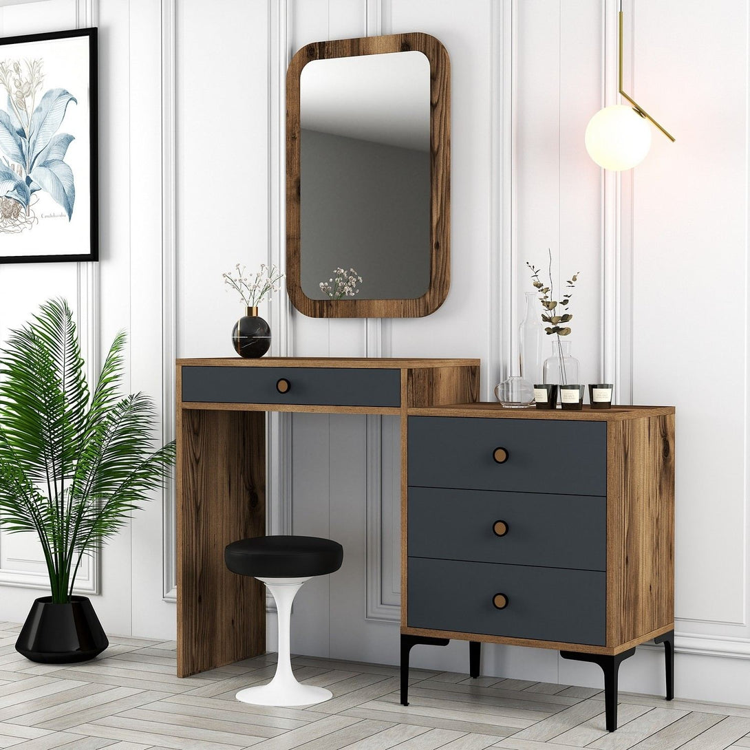 Kozmetički stolić Lizbon 543 - Walnut, Anthracite-Vasdom.hr