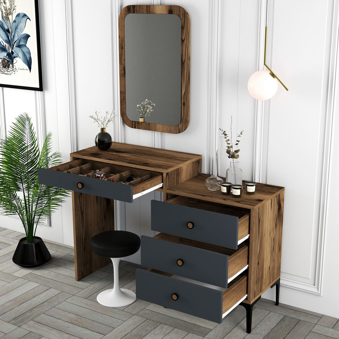 Kozmetički stolić Lizbon 543 - Walnut, Anthracite-Vasdom.hr