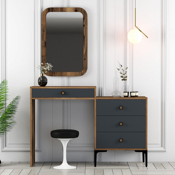 Kozmetički stolić Lizbon 543 - Walnut, Anthracite-Vasdom.hr