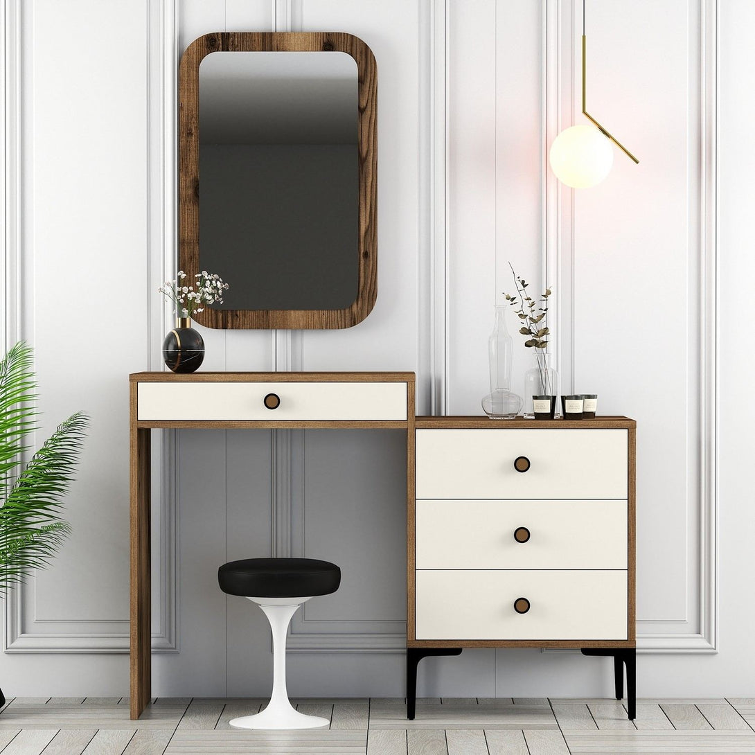Kozmetički stolić Lizbon 547 - Walnut, Cream-Vasdom.hr