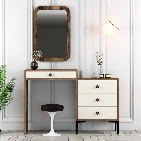 Kozmetički stolić Lizbon 547 - Walnut, Cream-Vasdom.hr