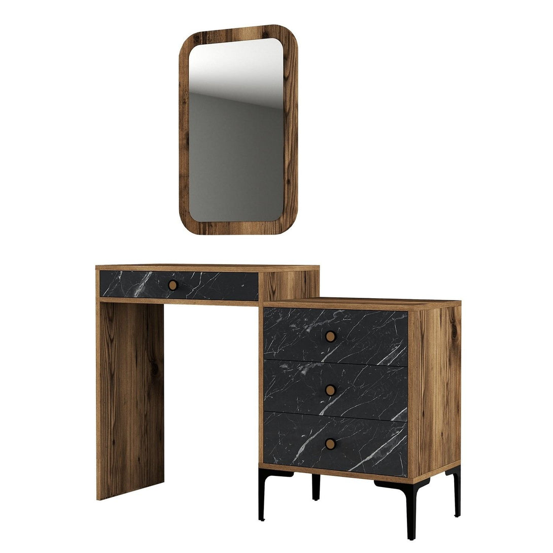 Kozmetički stolić Lizbon 548 - Walnut, Black-Vasdom.hr