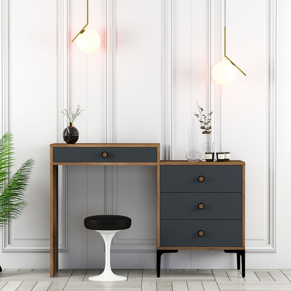 Kozmetički stolić Lizbon 550 - Walnut, Anthracite-Vasdom.hr