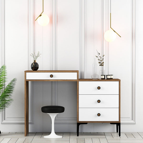 Kozmetički stolić Lizbon 551 - Walnut, White-Vasdom.hr