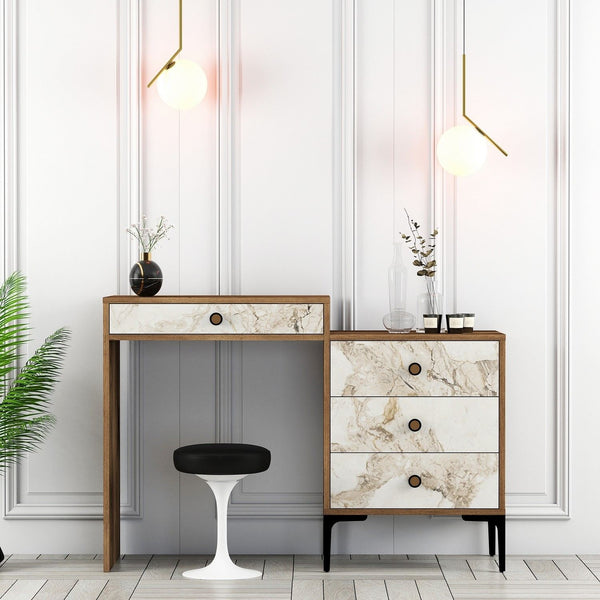 Kozmetički stolić Lizbon 552 - Walnut, White-Vasdom.hr