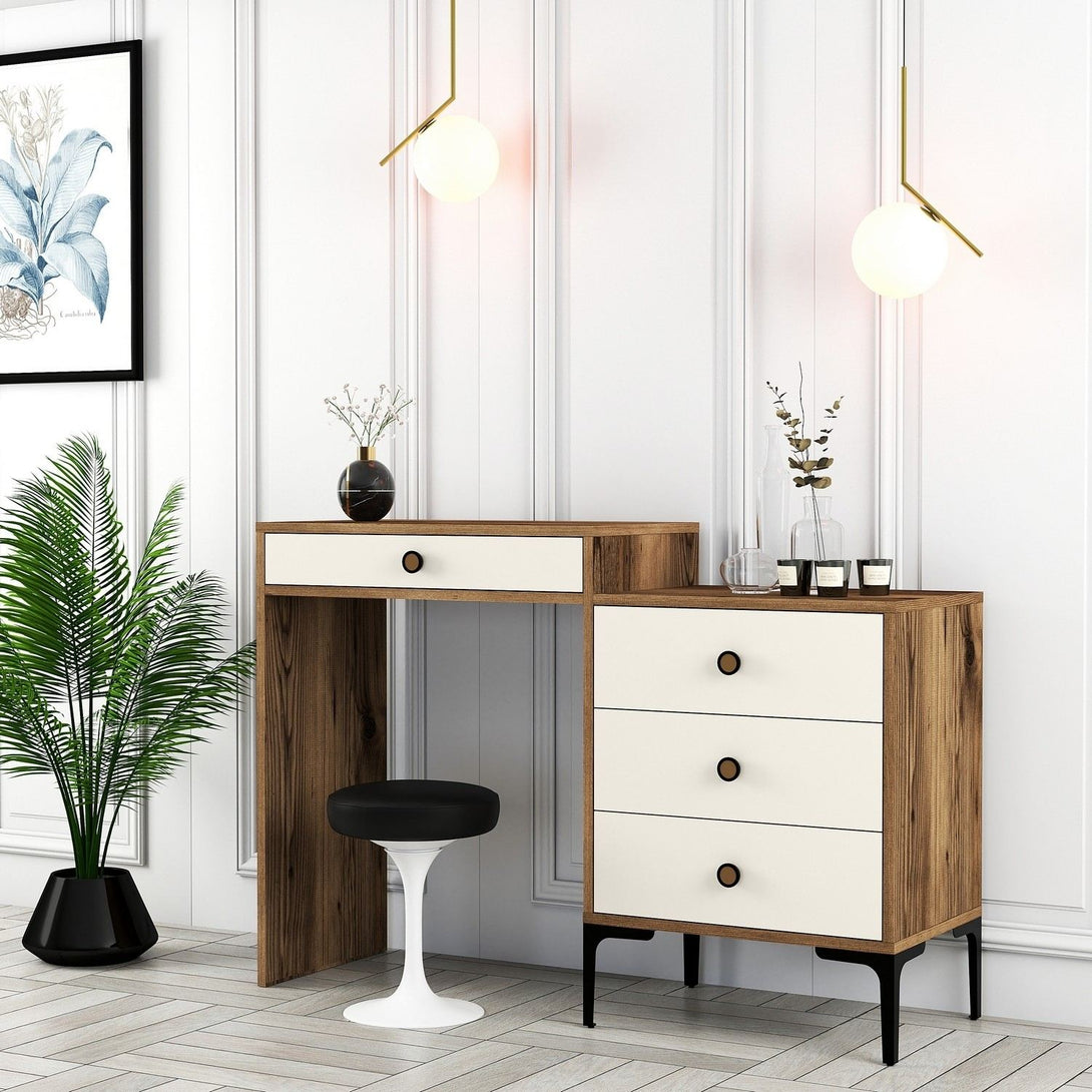 Kozmetički stolić Lizbon 554 - Walnut, Cream-Vasdom.hr