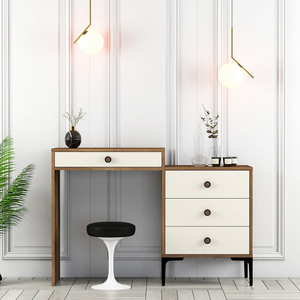 Kozmetički stolić Lizbon 554 - Walnut, Cream-Vasdom.hr