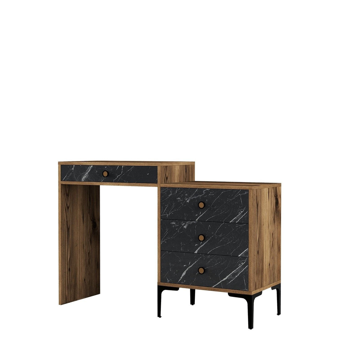 Kozmetički stolić Lizbon 555 - Walnut, Black-Vasdom.hr