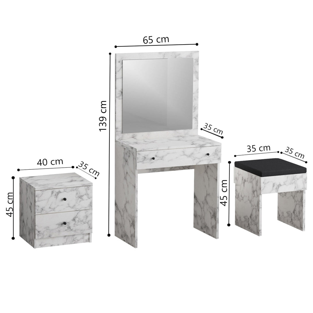 Kozmetički stolić Nice - Carrara Marble-Vasdom.hr