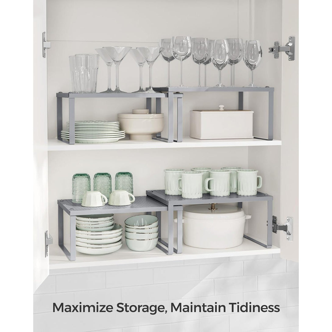 Kuhinjski stalak, organizator za začine, set od 2 komada 22,9 x 32,0 x 15,5 cm/21,8 x 32 x 13,7 cm, srebrni | SONGMICS-Vasdom.hr