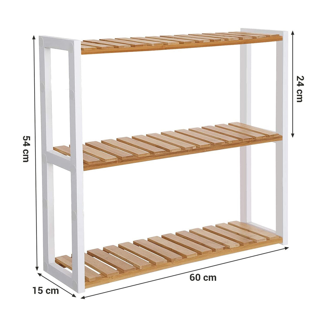 Kupaonska polica od bambusa u 3 razine 60 x 54 x 15 cm | SONGMICS-Vasdom.hr