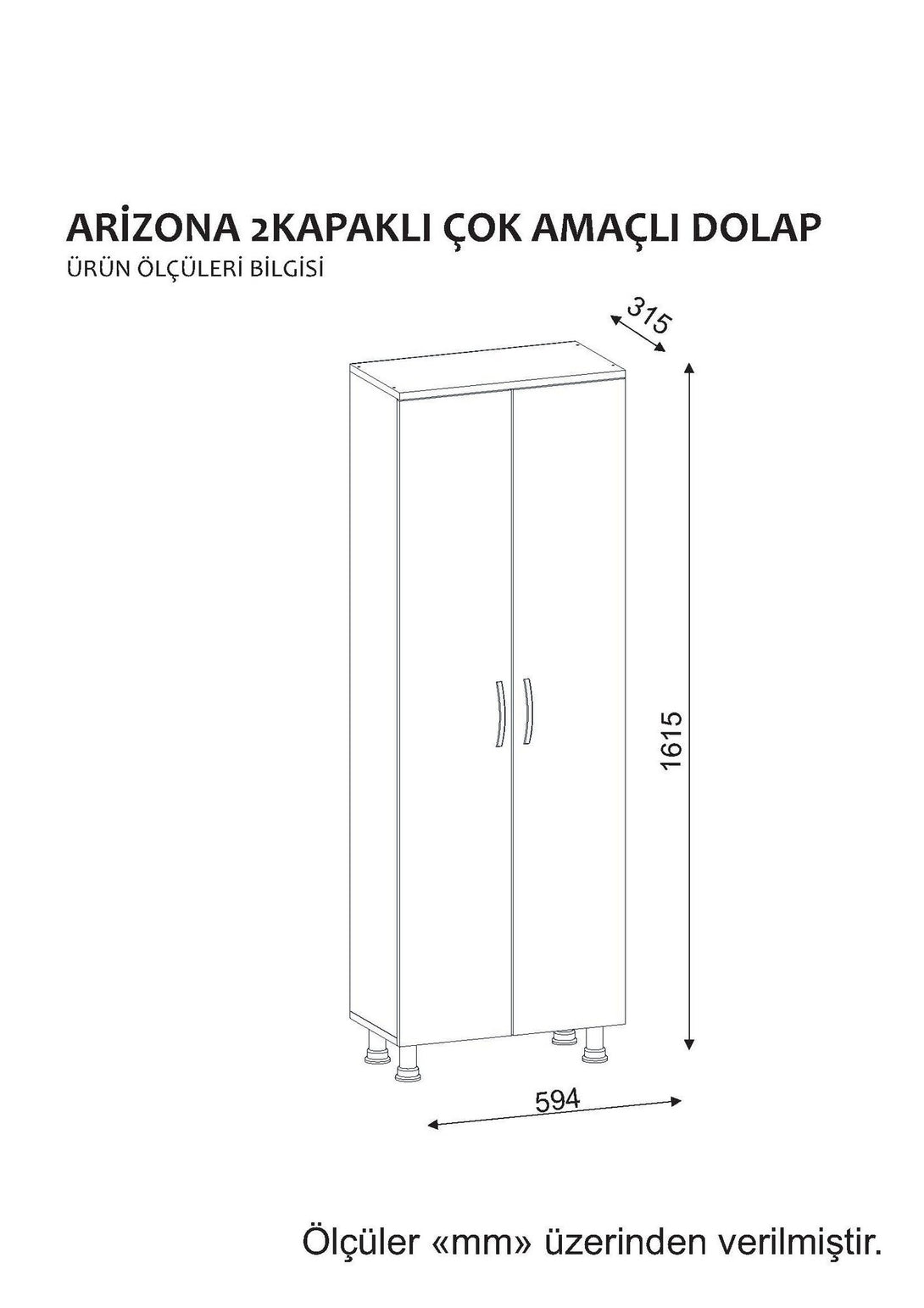 Kupaonski ormarić Arizona 2 Kapak - White-Vasdom.hr
