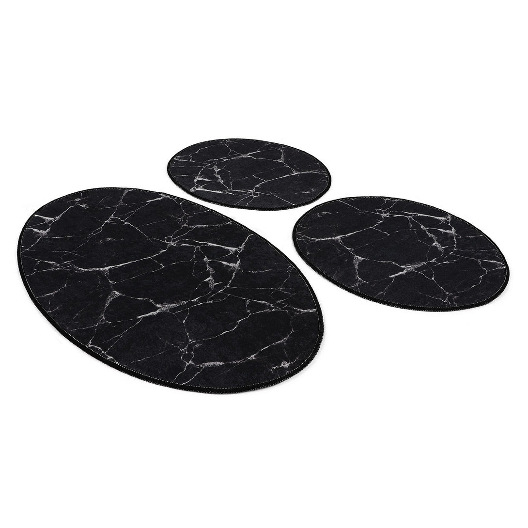 Kupaonski prostirač Postavi (3 kom) Marble - Crna-Vasdom.hr