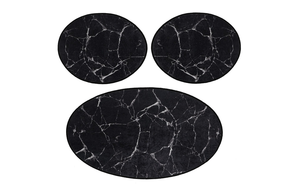 Kupaonski prostirač Postavi (3 kom) Marble - Crna-Vasdom.hr