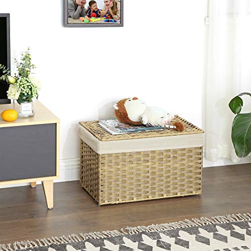 Kutija za pohranu u rattan stilu, 55,5 x 34 x 34 cm, prirodna boje | SONGMICS-Vasdom.hr