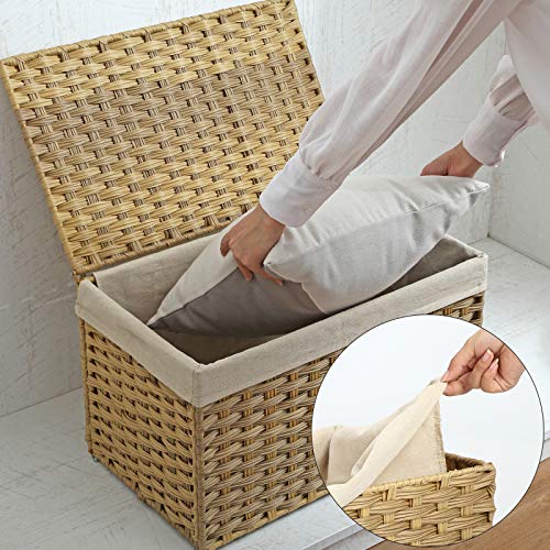 Kutija za pohranu u rattan stilu, 55,5 x 34 x 34 cm, prirodna boje | SONGMICS-Vasdom.hr