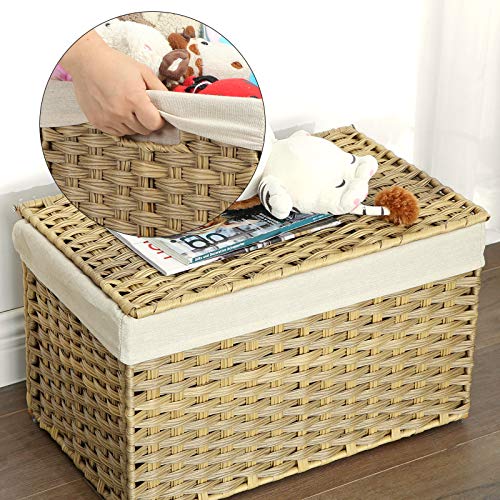 Kutija za pohranu u rattan stilu, 55,5 x 34 x 34 cm, prirodna boje | SONGMICS-Vasdom.hr