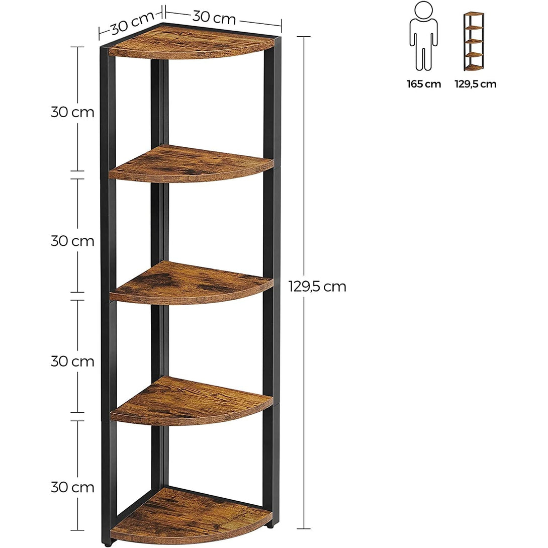 Kutna polica s 5 razina, industrijski stil, 30 x 129,5 x 30 cm | VASAGLE-Vasdom.hr