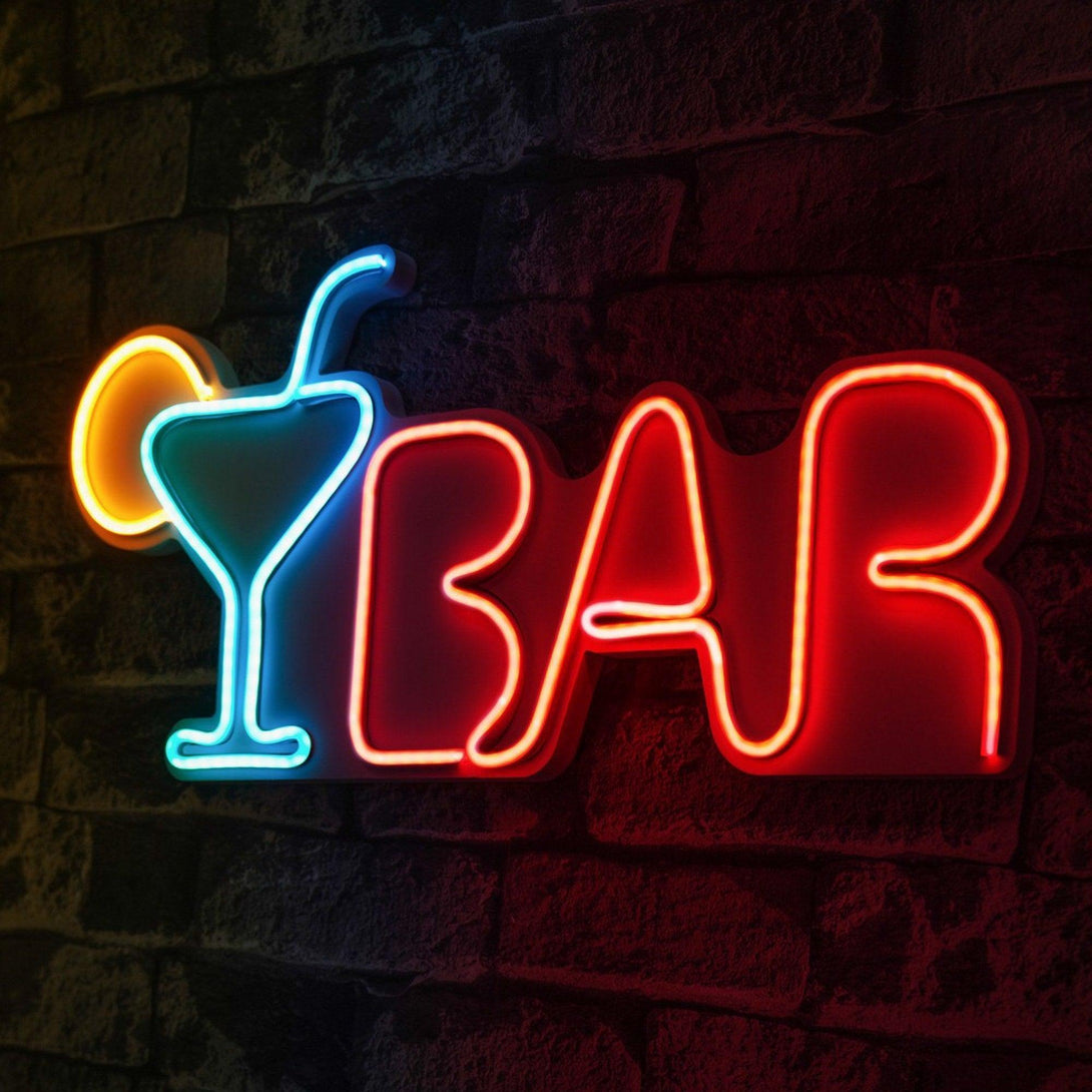 lastična zidna dekoracija s LED rasvjetom, Bar - Multicolor-Vasdom.hr