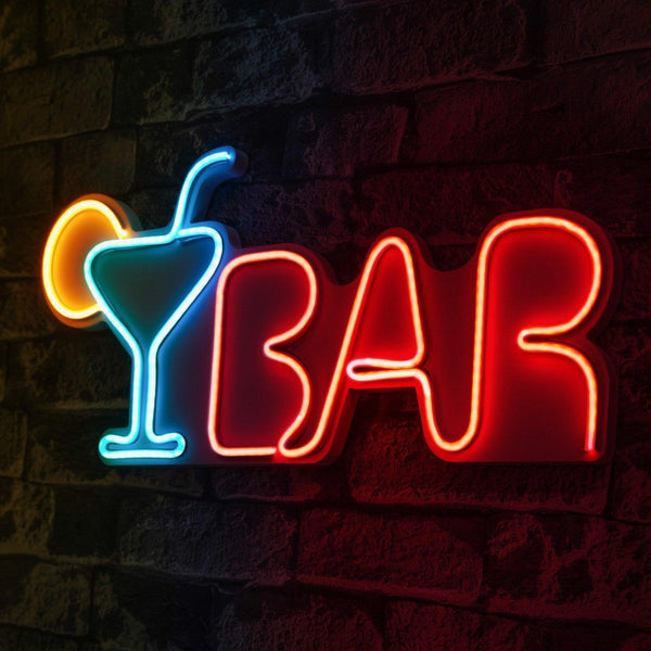lastična zidna dekoracija s LED rasvjetom, Bar - Multicolor-Vasdom.hr