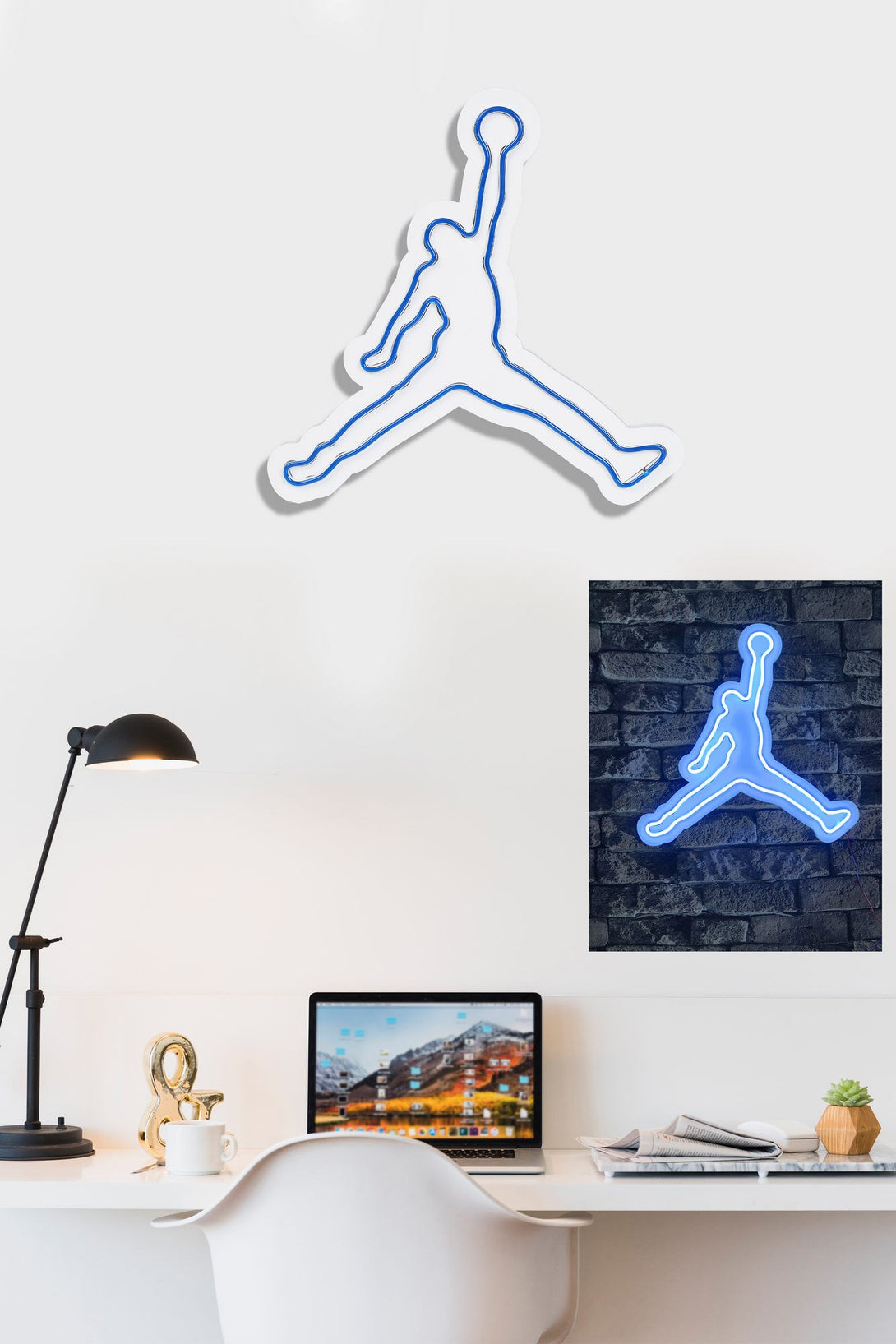 lastična zidna dekoracija s LED rasvjetom, Basketball - Blue-Vasdom.hr