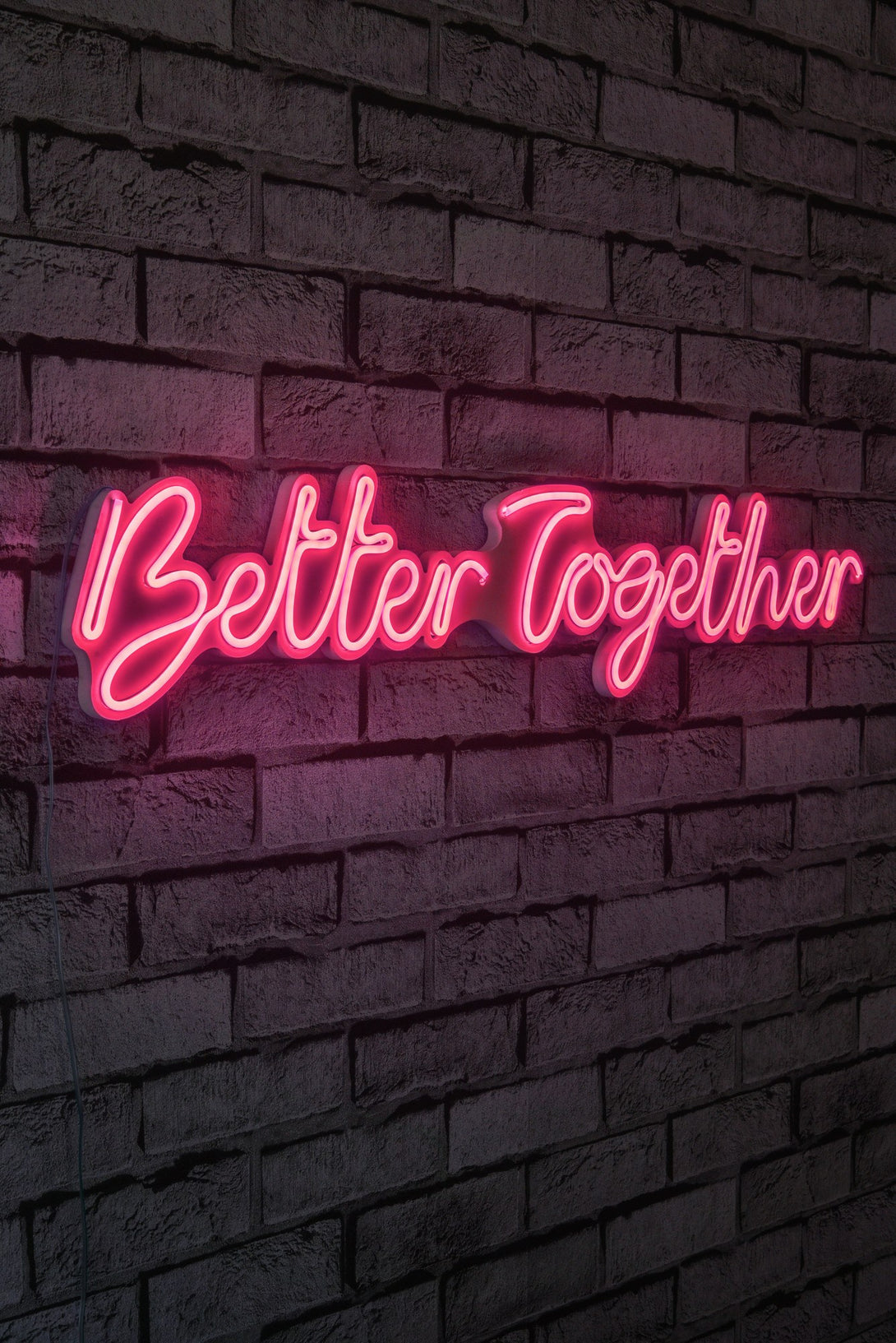 lastična zidna dekoracija s LED rasvjetom, Better Together - Pink-Vasdom.hr