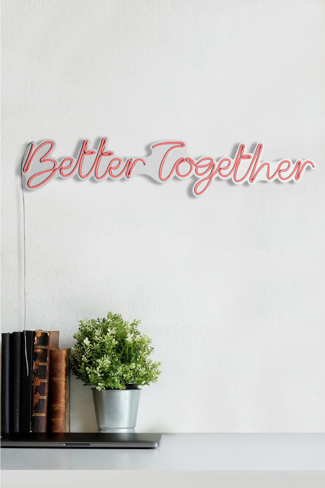 lastična zidna dekoracija s LED rasvjetom, Better Together - Pink-Vasdom.hr