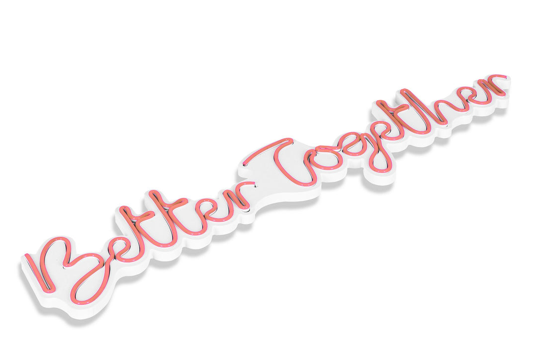 lastična zidna dekoracija s LED rasvjetom, Better Together - Pink-Vasdom.hr