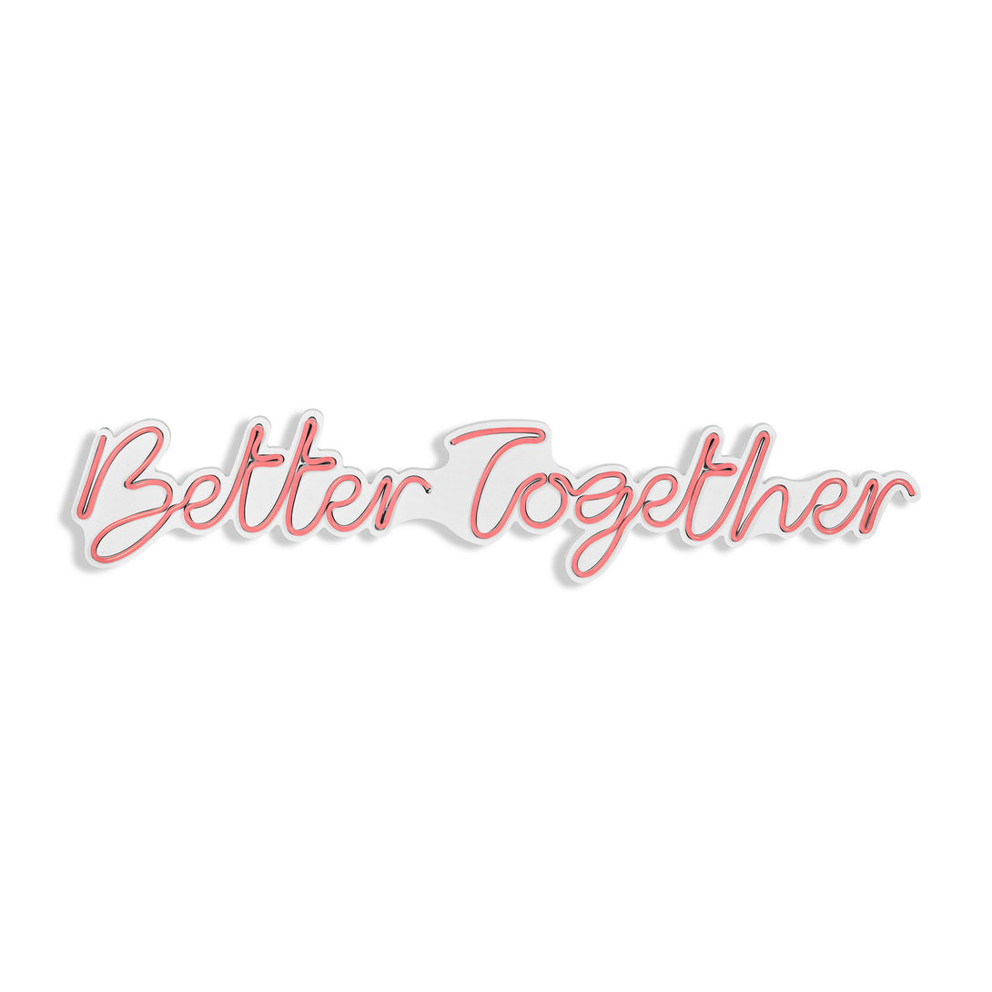 lastična zidna dekoracija s LED rasvjetom, Better Together - Pink-Vasdom.hr