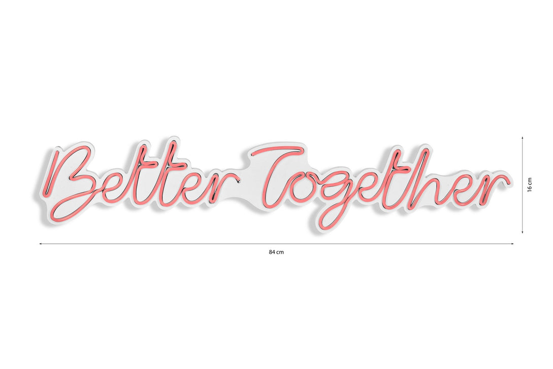 lastična zidna dekoracija s LED rasvjetom, Better Together - Pink-Vasdom.hr