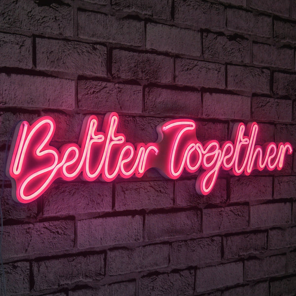 lastična zidna dekoracija s LED rasvjetom, Better Together - Pink-Vasdom.hr