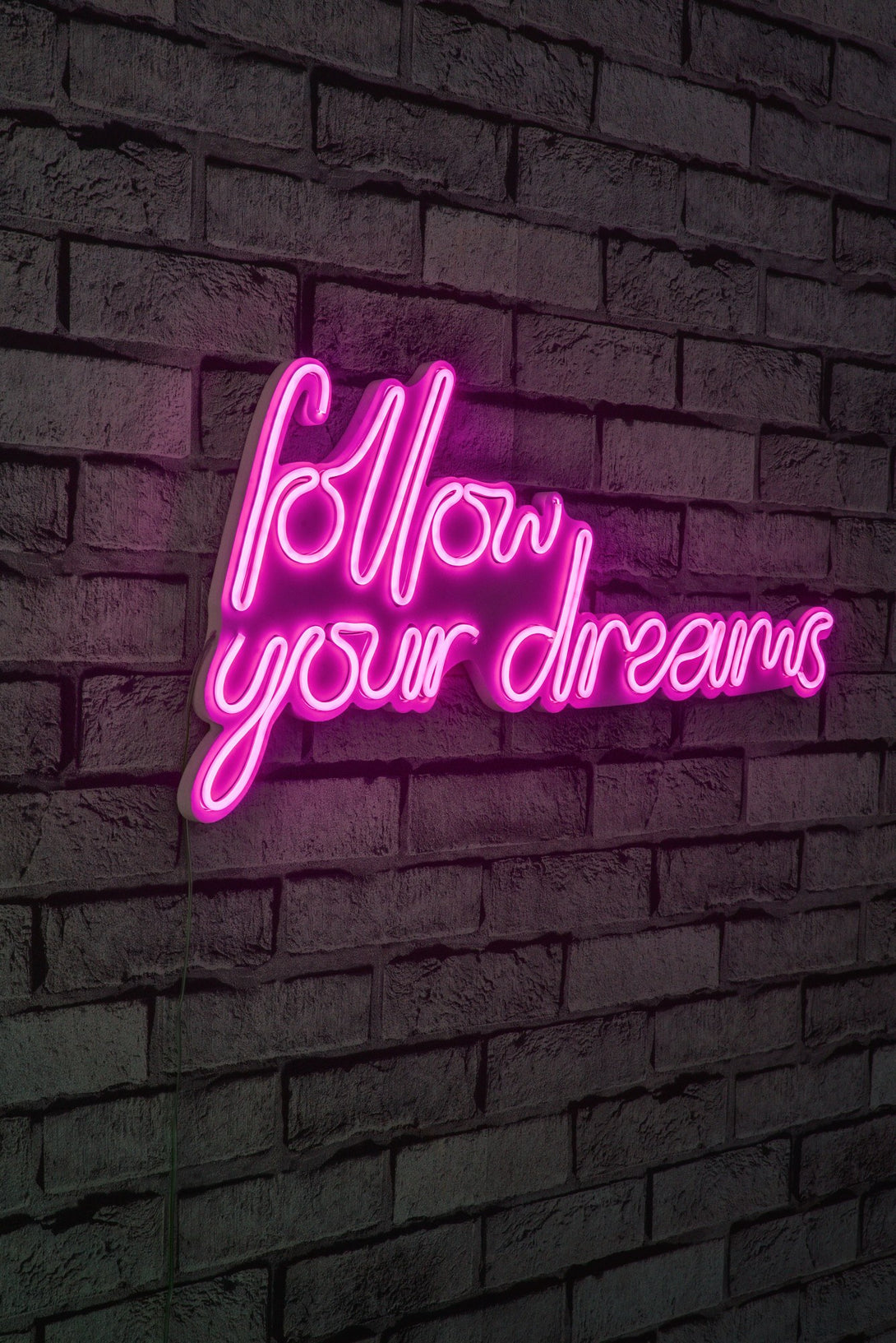 lastična zidna dekoracija s LED rasvjetom, Follow Your Dreams - Pink-Vasdom.hr