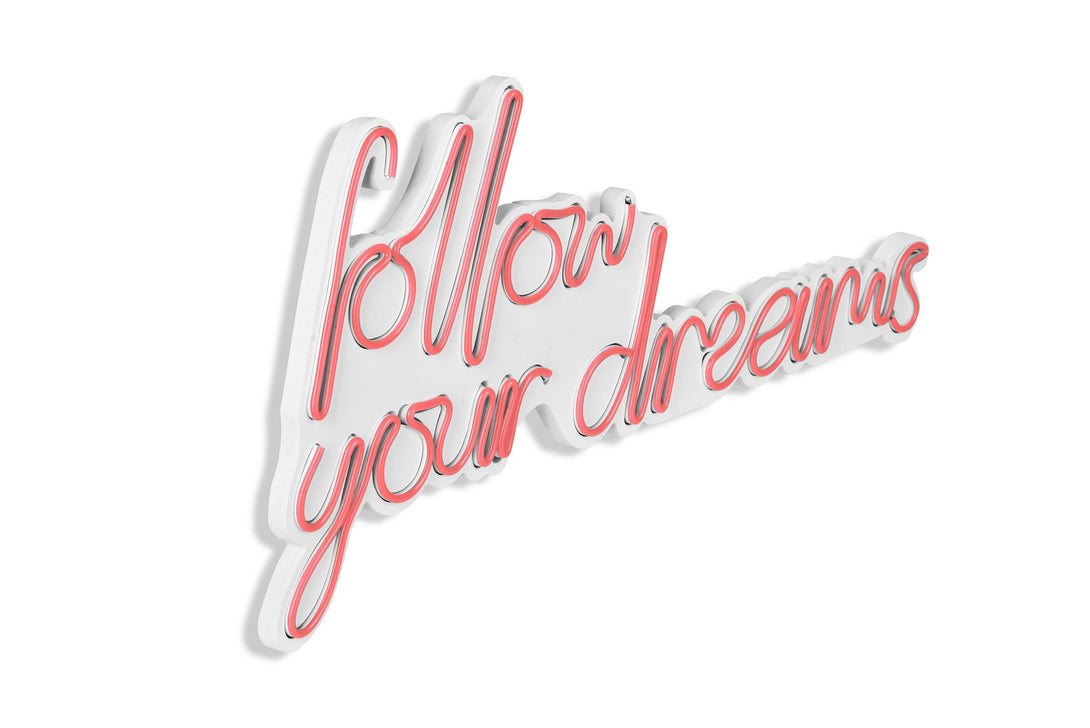 lastična zidna dekoracija s LED rasvjetom, Follow Your Dreams - Pink-Vasdom.hr