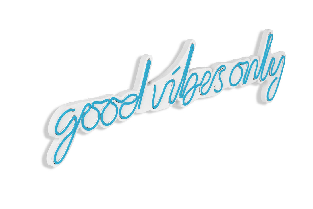 lastična zidna dekoracija s LED rasvjetom, Good Vibes Only - Blue-Vasdom.hr