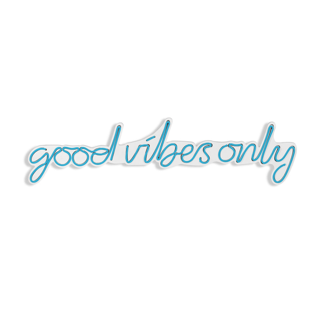 lastična zidna dekoracija s LED rasvjetom, Good Vibes Only - Blue-Vasdom.hr