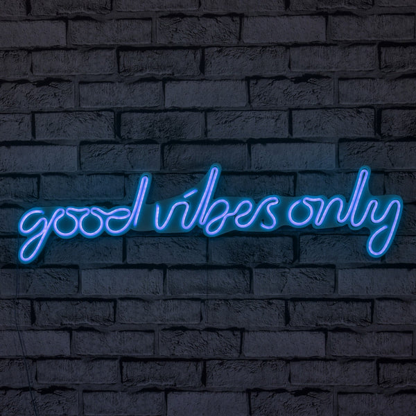 lastična zidna dekoracija s LED rasvjetom, Good Vibes Only - Blue-Vasdom.hr