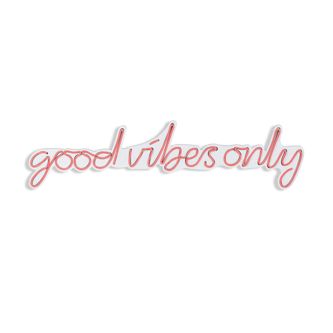 lastična zidna dekoracija s LED rasvjetom, Good Vibes Only - Pink-Vasdom.hr