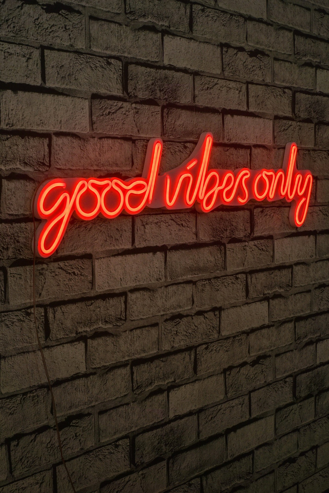 lastična zidna dekoracija s LED rasvjetom, Good Vibes Only - Red-Vasdom.hr