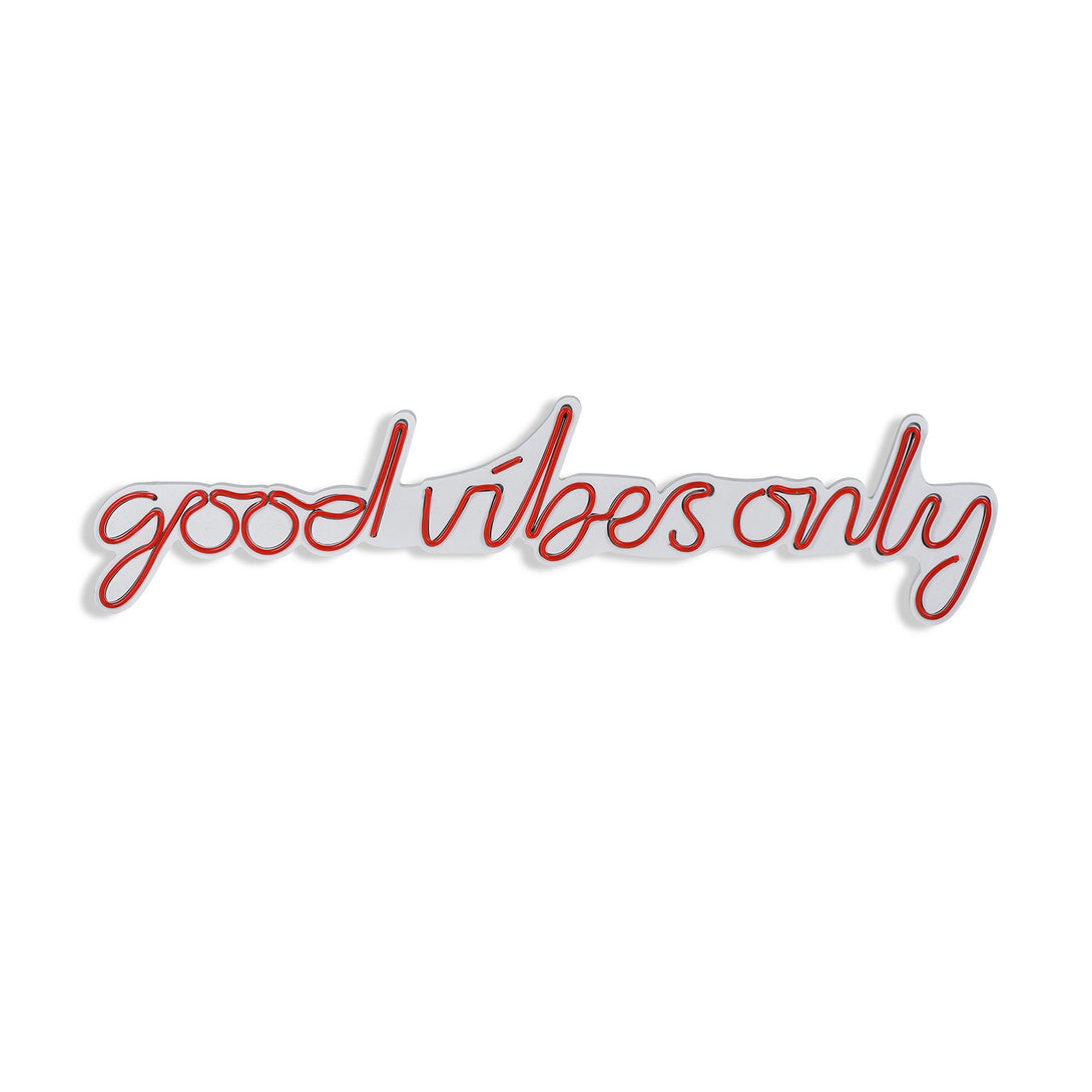 lastična zidna dekoracija s LED rasvjetom, Good Vibes Only - Red-Vasdom.hr