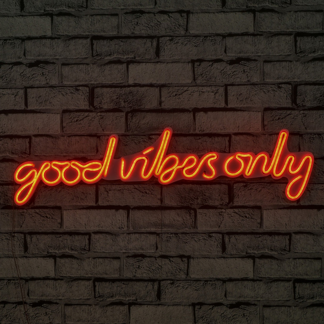 lastična zidna dekoracija s LED rasvjetom, Good Vibes Only - Red-Vasdom.hr
