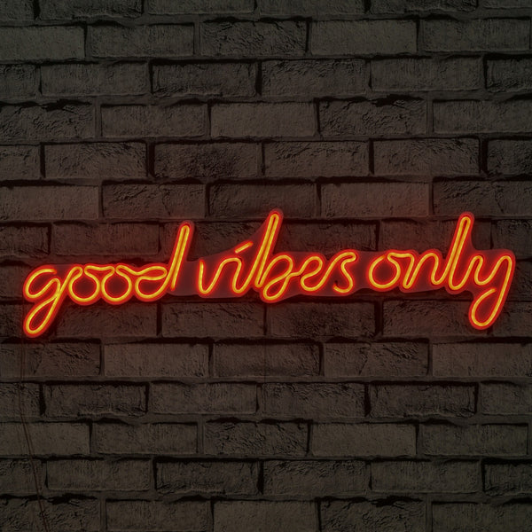 lastična zidna dekoracija s LED rasvjetom, Good Vibes Only - Red-Vasdom.hr