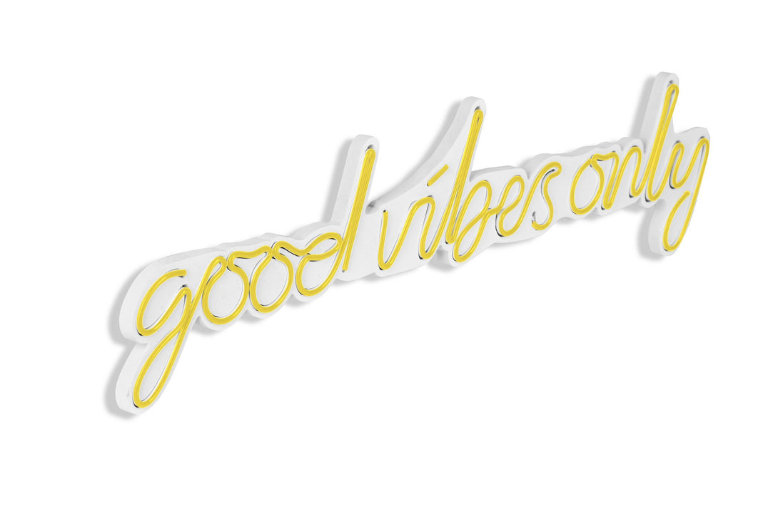 lastična zidna dekoracija s LED rasvjetom, Good Vibes Only - Yellow-Vasdom.hr