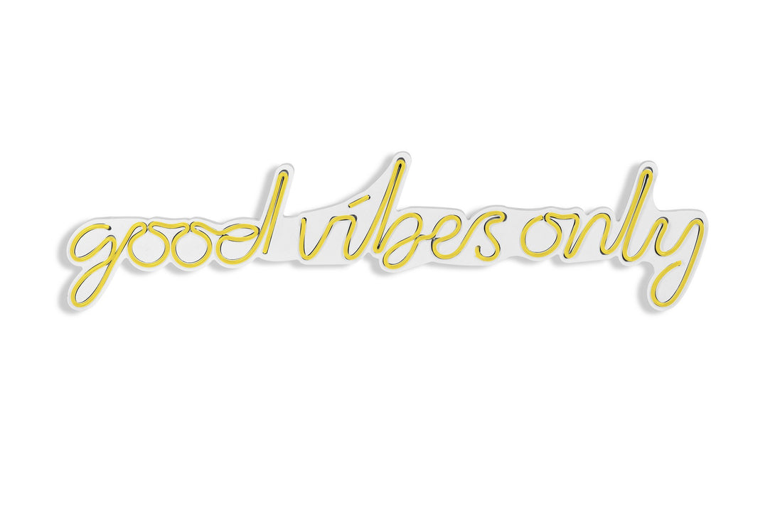 lastična zidna dekoracija s LED rasvjetom, Good Vibes Only - Yellow-Vasdom.hr