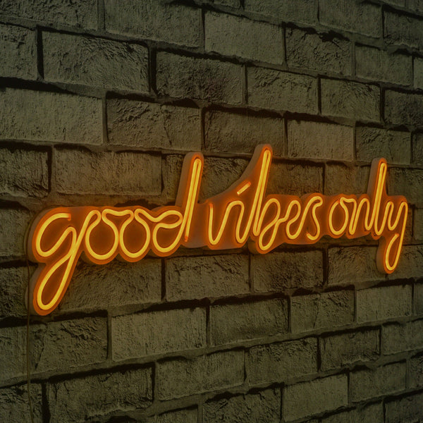 lastična zidna dekoracija s LED rasvjetom, Good Vibes Only - Yellow-Vasdom.hr