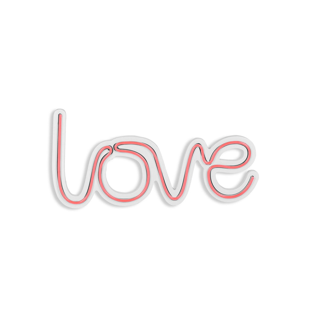 lastična zidna dekoracija s LED rasvjetom, Love - Pink-Vasdom.hr